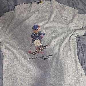 Ralph Lauren Gray Polo Bear Ski Tee
